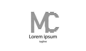 vettore lettera iniziale mc semplice tipografia logo design
