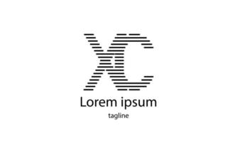 lettera iniziale vettoriale xc semplice design del logo tipografico