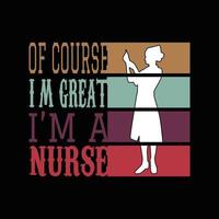disegno della maglietta vintage dell'infermiera vettore