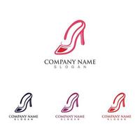 scarpe alte donna logo design concept template vettore