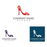 scarpe alte donna logo design concept template vettore