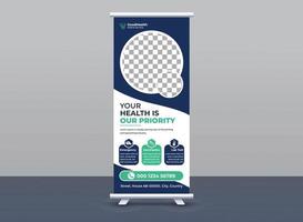 roll up x modello banner stand vettore