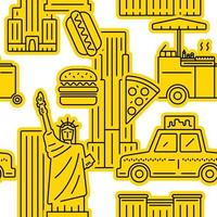 modello vettoriale senza cuciture giallo di new york city
