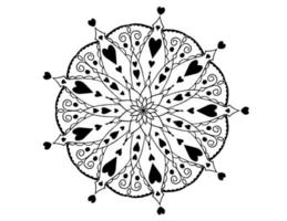 mandala art design in bianco e nero, reale, vintage vettore