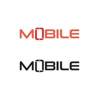 vettore libero del modello di marchio di parole del logo mobile