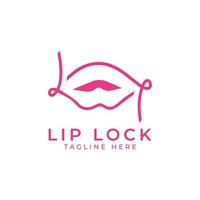 lip lock bellezza fashion logo design line art free vector