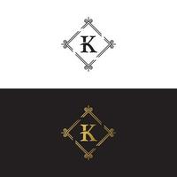 lettera di lusso mark k logo design template vettoriale