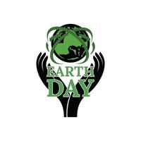 icone della giornata della terra e banner con logo, simpatiche mascotte per illustrazioni vettoriali della giornata mondiale della terra