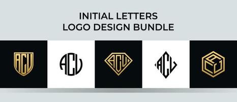 lettere iniziali av logo design bundle vettore