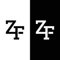 modello di progettazione del logo iniziale del monogramma della lettera zf zf fz. adatto per lo sport in generale, fitness, costruzioni, finanza, società, affari, negozio, abbigliamento, in, semplice, moderno, stile, logo design. vettore