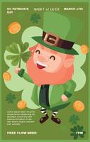 poster del leprechaun verde vettore