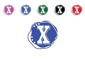 logo della lettera x e modello di progettazione dell'icona vettore