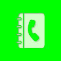 Rubrica telefonica carta tagliata icona. contatti telefonici. blocco note con microtelefono. illustrazione vettoriale silhouette isolata