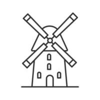 icona lineare del mulino a vento. agricoltura. illustrazione di linea sottile. simbolo di contorno. disegno vettoriale isolato contorno