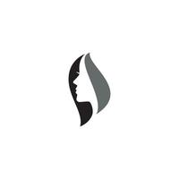 un semplice logo di una ragazza o un design di icone vettore