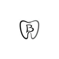 lettera b e logo del dente o disegno dell'icona vettore