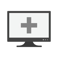 Progettazione dell&#39;icona di aiuto medico online vettore