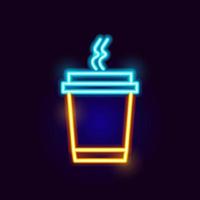 icona della tazza di caffè al neon