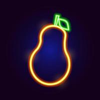 icona di pera al neon vettore