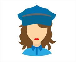 polizia, ufficiale, immagine icona del vettore donna. può essere utilizzato anche per i professionisti. adatto per app Web, app mobili e supporti di stampa