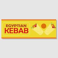 modello di banner di kebab per il business. vettore