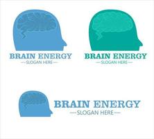 illustrazione vettoriale design del logo di energia cerebrale