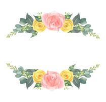 set di ramo floreale. concetto di matrimonio con fiori. illustrazione dell'acquerello. vettore