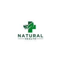 modello di logo di salute naturale in sfondo bianco vettore