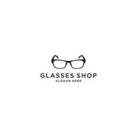 logo per il miglior negozio di occhiali con illustrazione di occhiali vettore