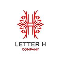 lettera di design logo vintage h vettore