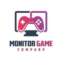 design del logo del monitor di gioco online vettore