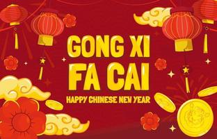 gong xi fa cai sfondo vettore