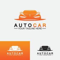 auto auto logo design con il concetto di auto sportiva veicolo icona silhouette.vector illustrazione modello di progettazione. vettore