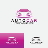 auto auto logo design con il concetto di auto sportiva veicolo icona silhouette.vector illustrazione modello di progettazione. vettore