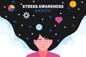 sfondo del mese di sensibilizzazione allo stress vettore