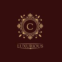 modello di logo di lusso in vettoriale per ristorante, royalty, boutique, bar, hotel, araldica, gioielli, moda e altre illustrazioni vettoriali