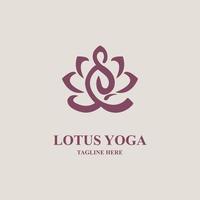 modello di progettazione dell'icona del logo della meditazione yoga del fiore di loto per il marchio o l'azienda e altro vettore
