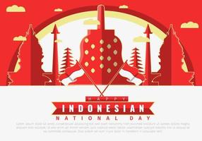 design del modello del giorno dell'indipendenza indonesiana vettore