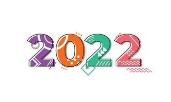 felice anno nuovo 2022 forma geometrica. sfondo semplice illustrazione vettoriale stile piatto