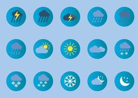 set di icone adesivo meteo, illustrazione vettoriale