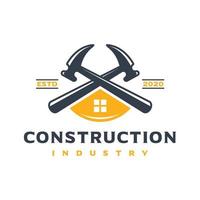 design del logo della costruzione della casa vettore