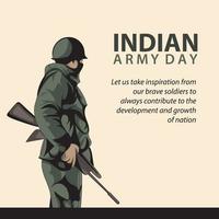 illustrazione dell'esercito indiano soldato nazione eroe sfondo giorno dell'esercito indiano. illustrazione vettoriale
