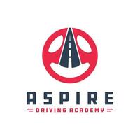 design del logo dell'auto per l'addestramento alla guida vettore
