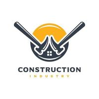 design del logo della costruzione della casa vettore