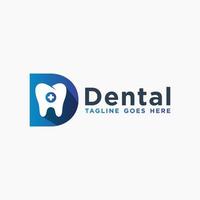 logo moderno della salute dentale lettera d vettore