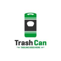 logo moderno della scatola dello smaltimento dei rifiuti vettore