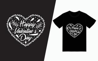modello di design t-shirt tipografia di San Valentino vettore
