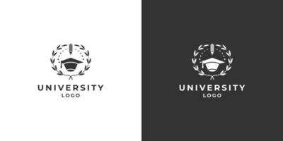 modello di progettazione del logo dell'università, dell'accademia, della scuola e del corso emblema vettore
