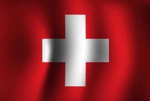 sfondo bandiera svizzera sventolando 3d. carta da parati della bandiera della festa dell'indipendenza nazionale vettore
