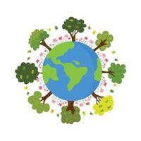 giornata mondiale giornata della terra concetto illustrazione concetto ecologico giornata dell'ambiente conservazione del mondo vettore